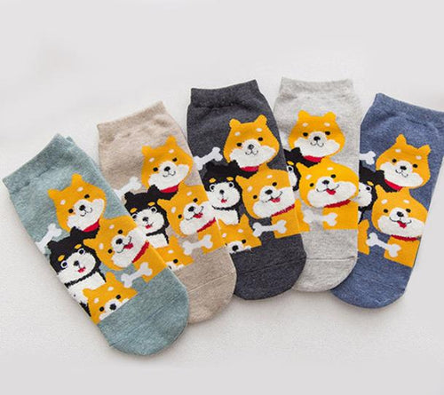 kawaii cute socks dog ankle socks cotton